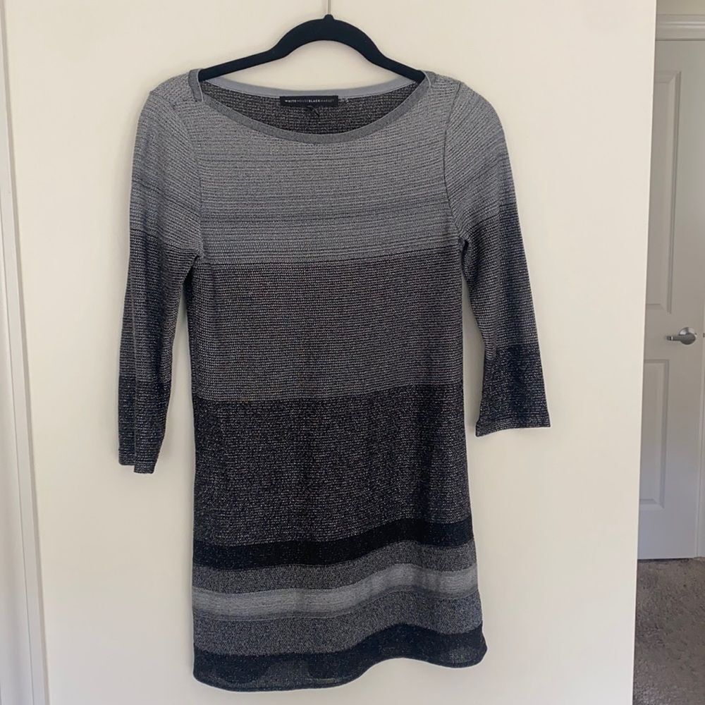 WHBM Long Top Sparkle- Gray and Black with Shimmet​